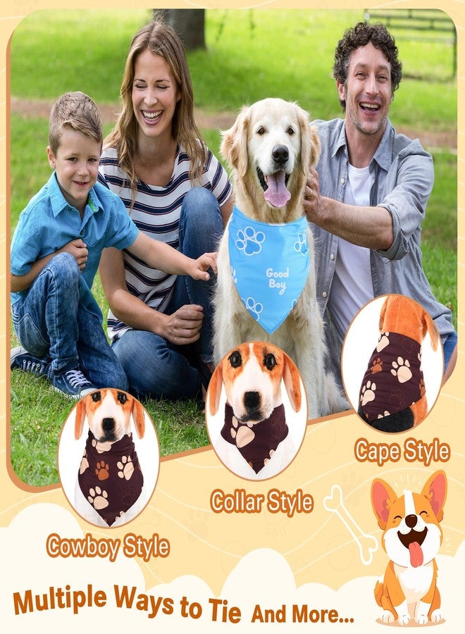 Cosblank 60 Pcs Paw Print Dog Bandanas Bulk Summer Pet Scarf Bibs Adjustable Washable Kerchief Pet Costume Accessories Grooming Supplies for Small to Large Cats Dogs - Image 5